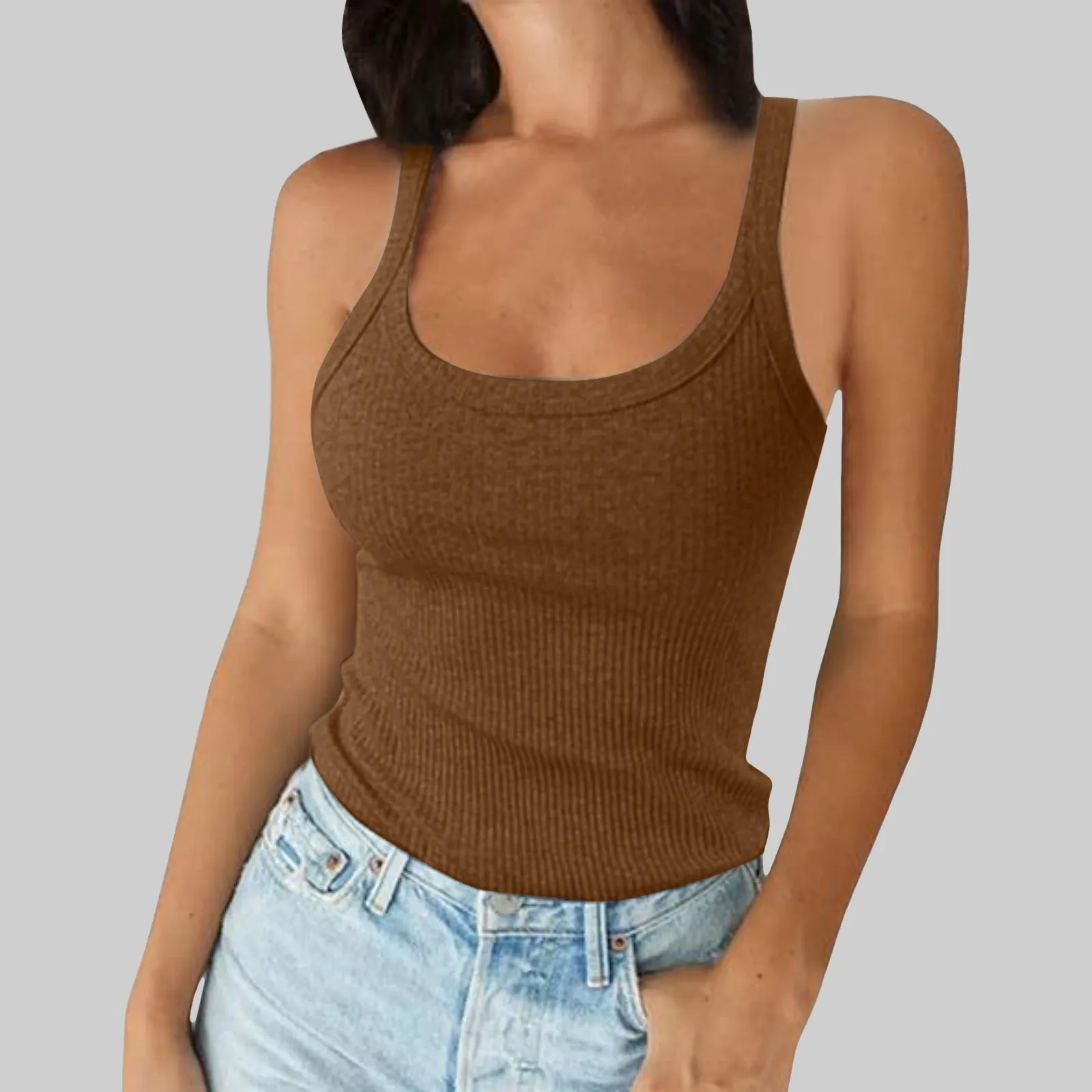 O Neck Summer Knit Vest Sleeveless Women Sexy Basic T Shirt Off Shoulder Ribbed Tank Tops Casual 2025 New Outfits Tight Tops