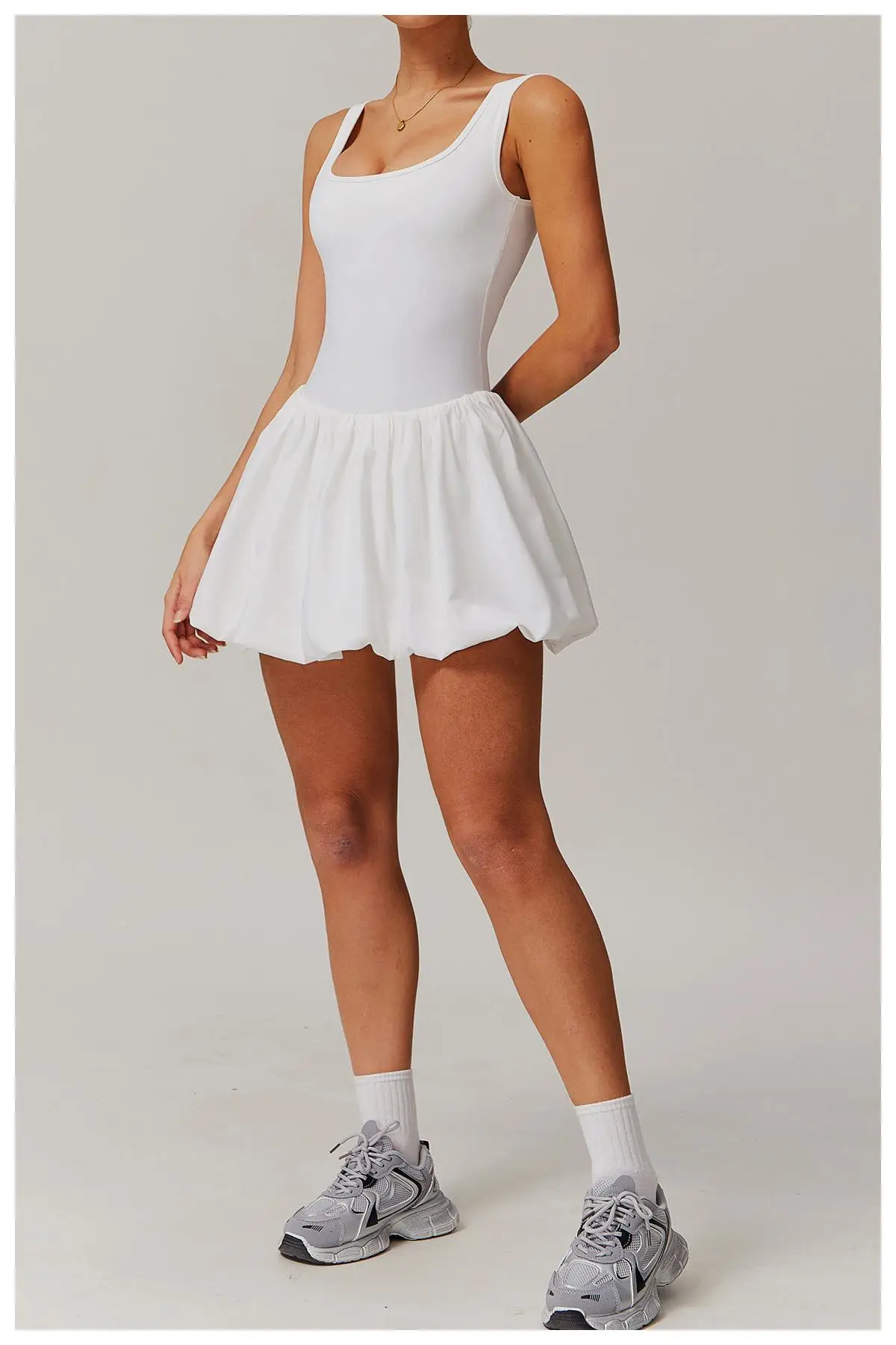 2025 Sports Women Bodysuits Dress Short Skirt One Piece Tennis Fitness Sportswear Running Suit Golf Tennis Dress Workout Clothes