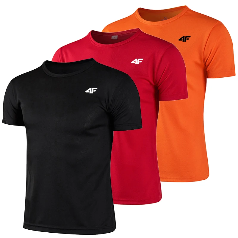 3 Pcs Men's T-shirt Printing Hot Sales Short Sleeve Jogging Casual Quick Drying Clothing Lightweight Men T-shirt Cool in Summer