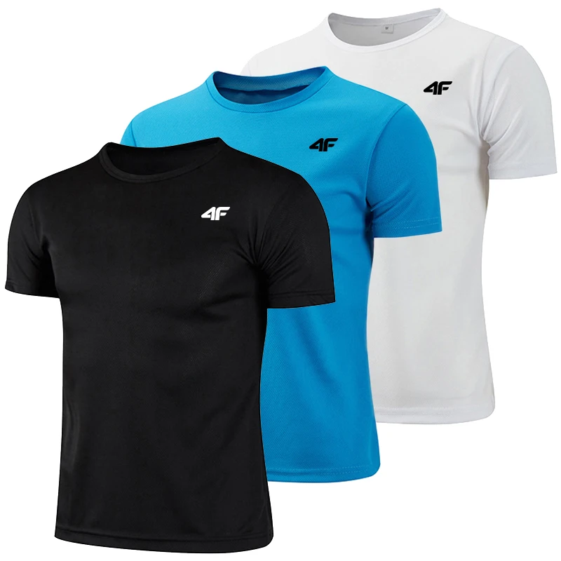 3 Pcs Men's T-shirt Printing Hot Sales Short Sleeve Jogging Casual Quick Drying Clothing Lightweight Men T-shirt Cool in Summer