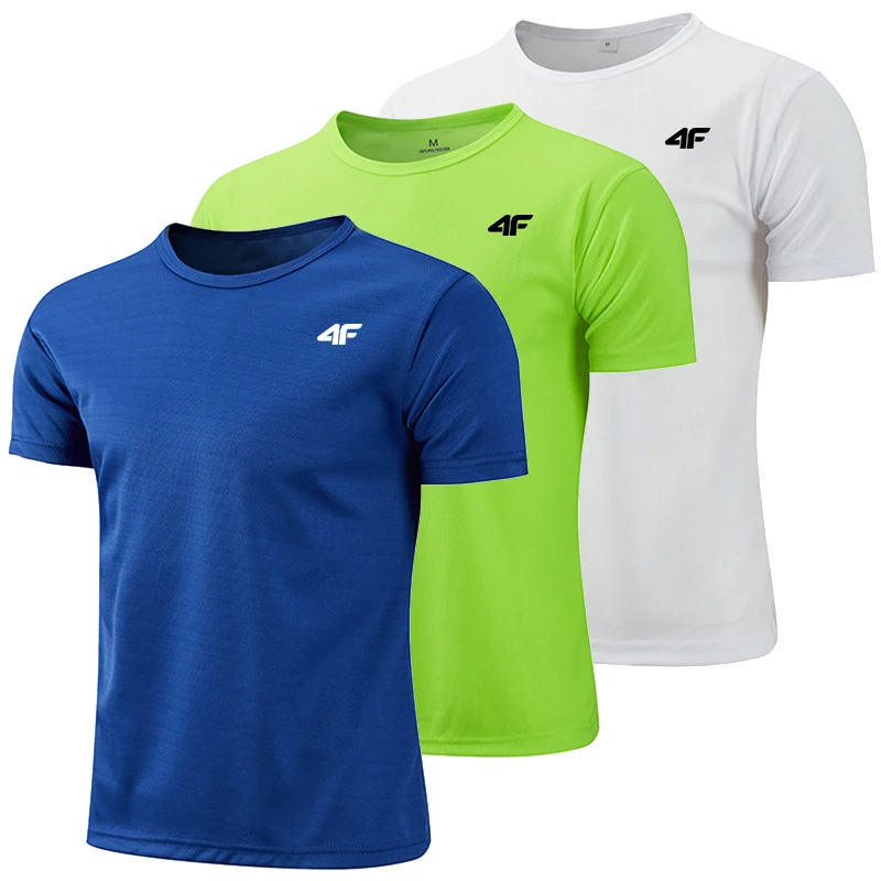 3 Pcs Men's T-shirt Printing Hot Sales Short Sleeve Jogging Casual Quick Drying Clothing Lightweight Men T-shirt Cool in Summer