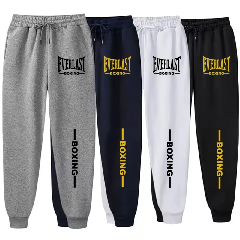 2025 Autumn Winter EVERLAST Printed Running Pants Men Women Outdoor Sports Fitness Pants Jogging Fleece Casual Sports Pants