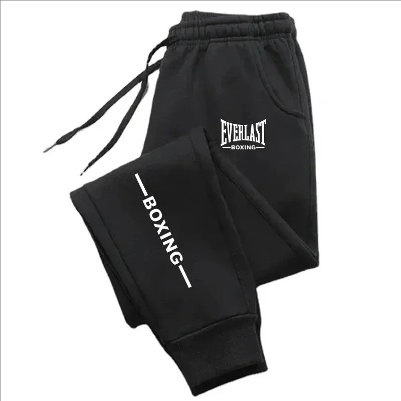 2025 Autumn Winter EVERLAST Printed Running Pants Men Women Outdoor Sports Fitness Pants Jogging Fleece Casual Sports Pants