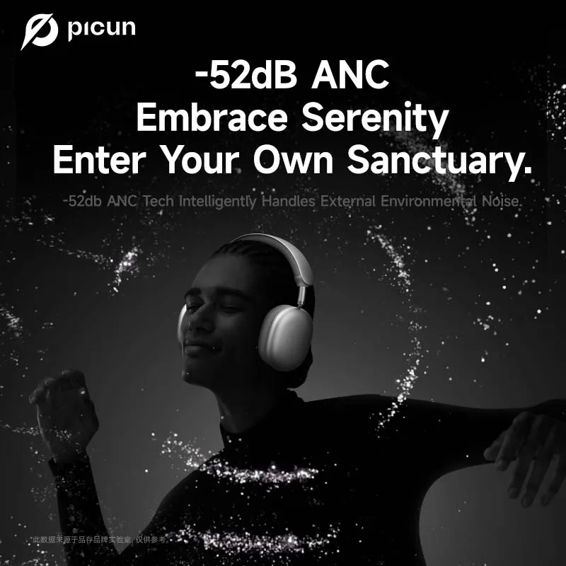 Picun F8 Pro ANC Wireless Headphones—3D Audio, HIFI Power - Image 3