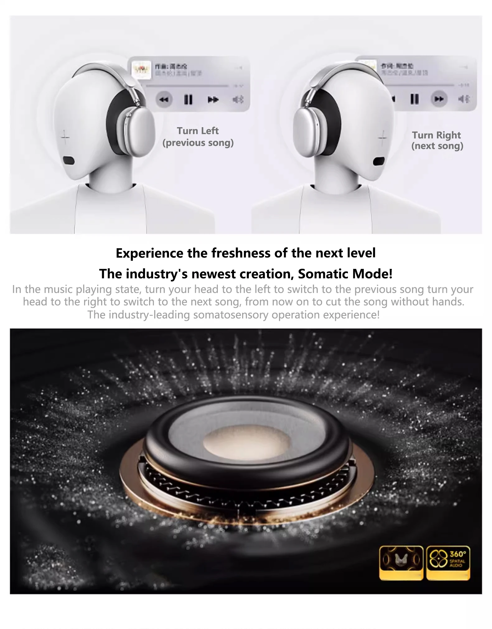 Picun F8 Pro ANC Wireless Headphones 3D Spatial Audio Head Tracking -52dB ANC HIFI Bluetooth Headset ENC HD Mic Low-Latency APP