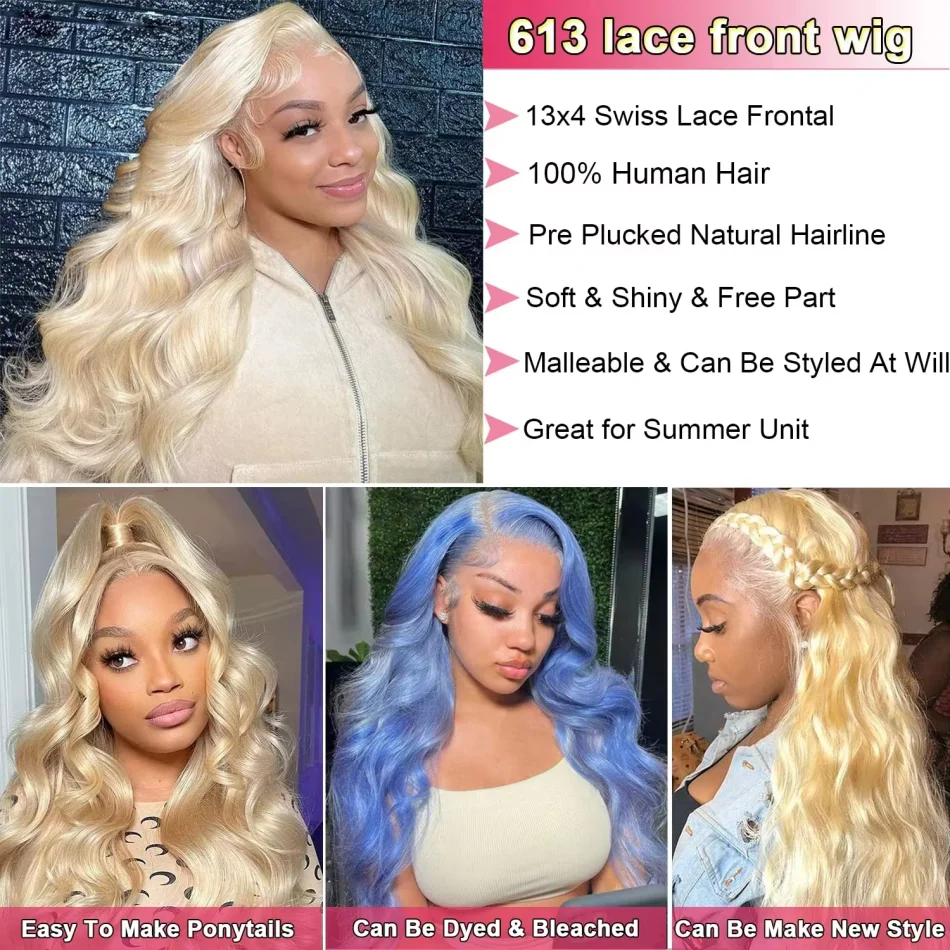 Luxurious 613 HD Lace Frontal Wig—30 Inch Body Wave Blonde Perfection - Image 5
