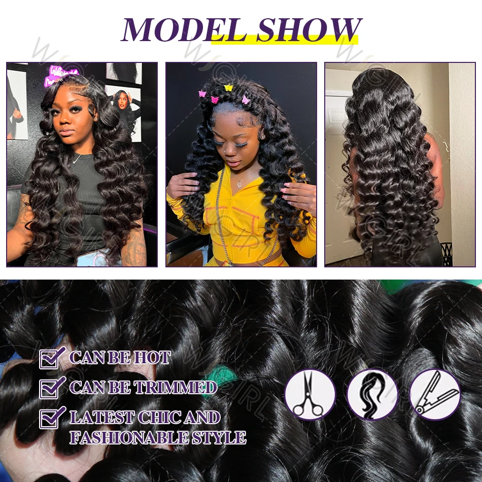 Wigirl Loose Wave Bundles 100% Human Hair Raw Virgin Unprocessed Extensions 2 3 4 Loose Deep Wave Bundles Double Weft Wholesale