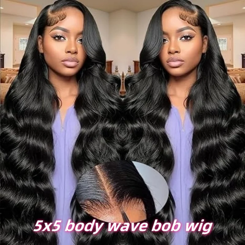 5x5 Body wave Bob wig Glueless human hair wigs 13x6 HD Lace wigs human hair 220 density 18 inch human hair wigs for women