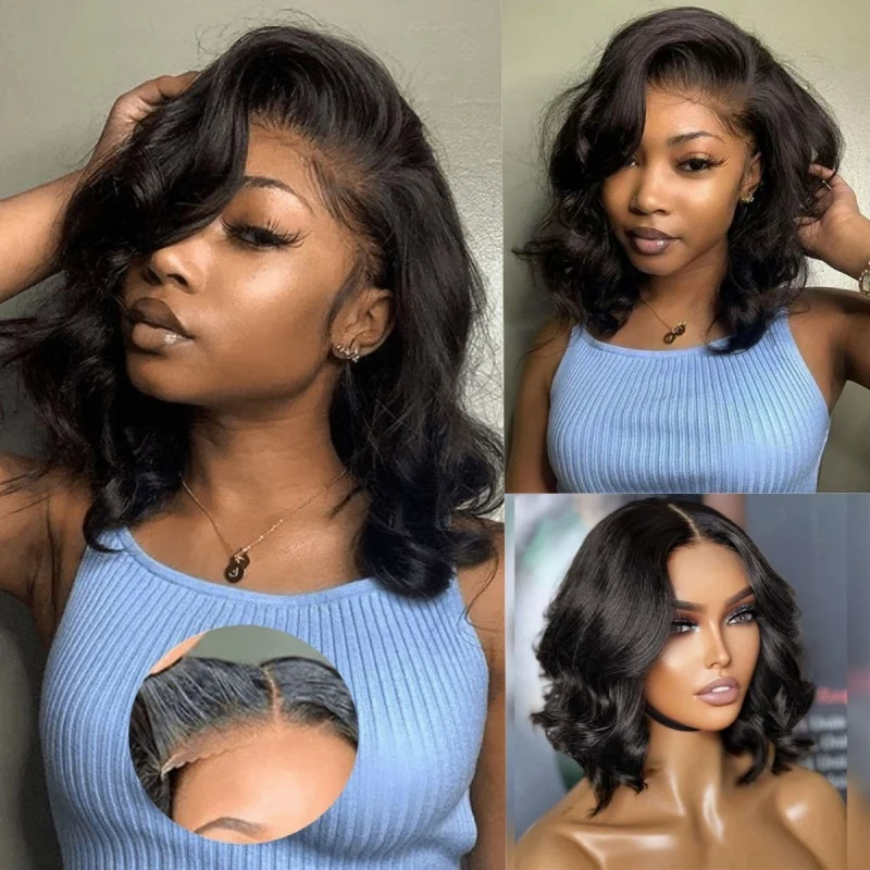 5x5 Body Wave Bob Glueless HD Lace Wig