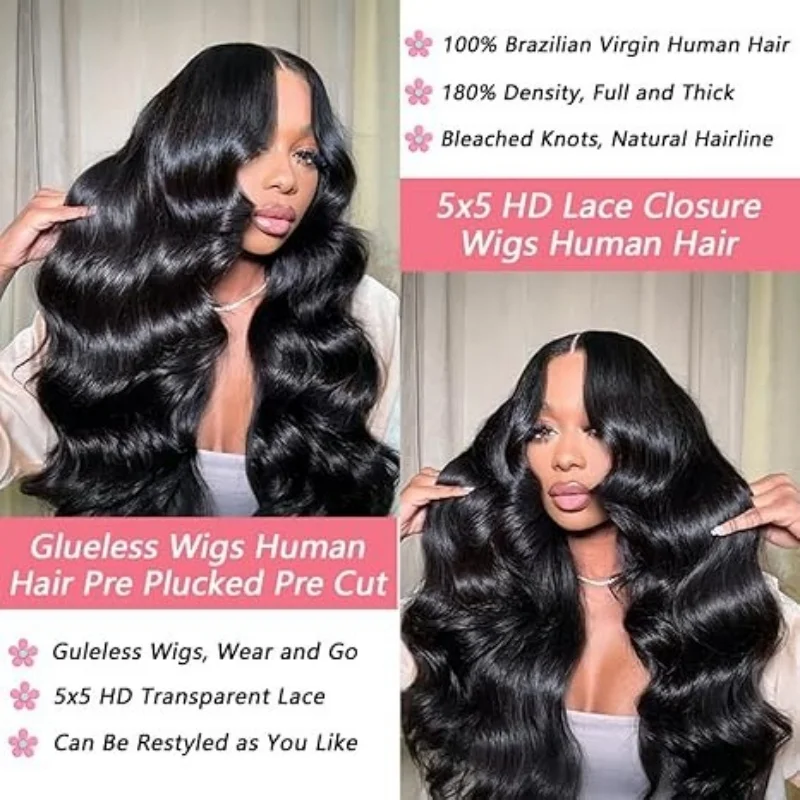5x5 Body wave Bob wig Glueless human hair wigs 13x6 HD Lace wigs human hair 220 density 18 inch human hair wigs for women