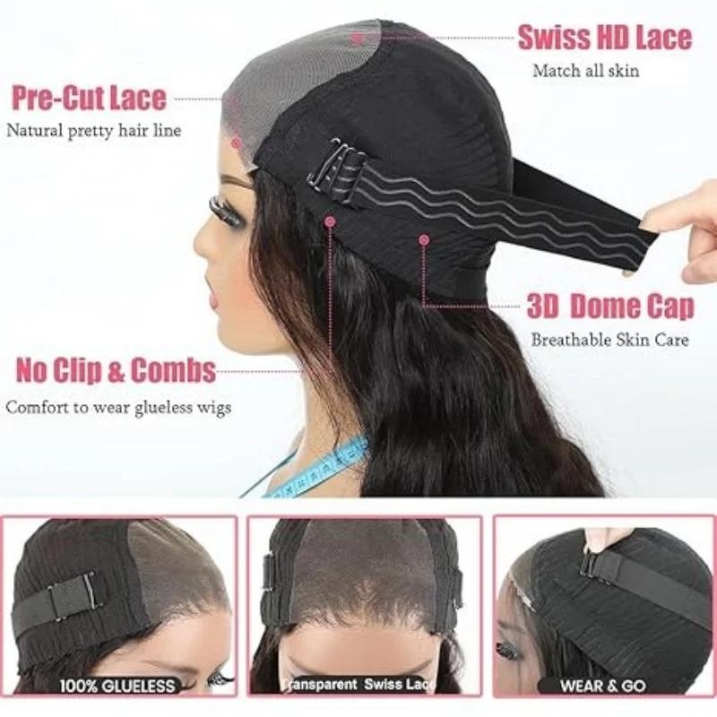 5x5 Body Wave Bob Glueless HD Lace Wig - Image 5