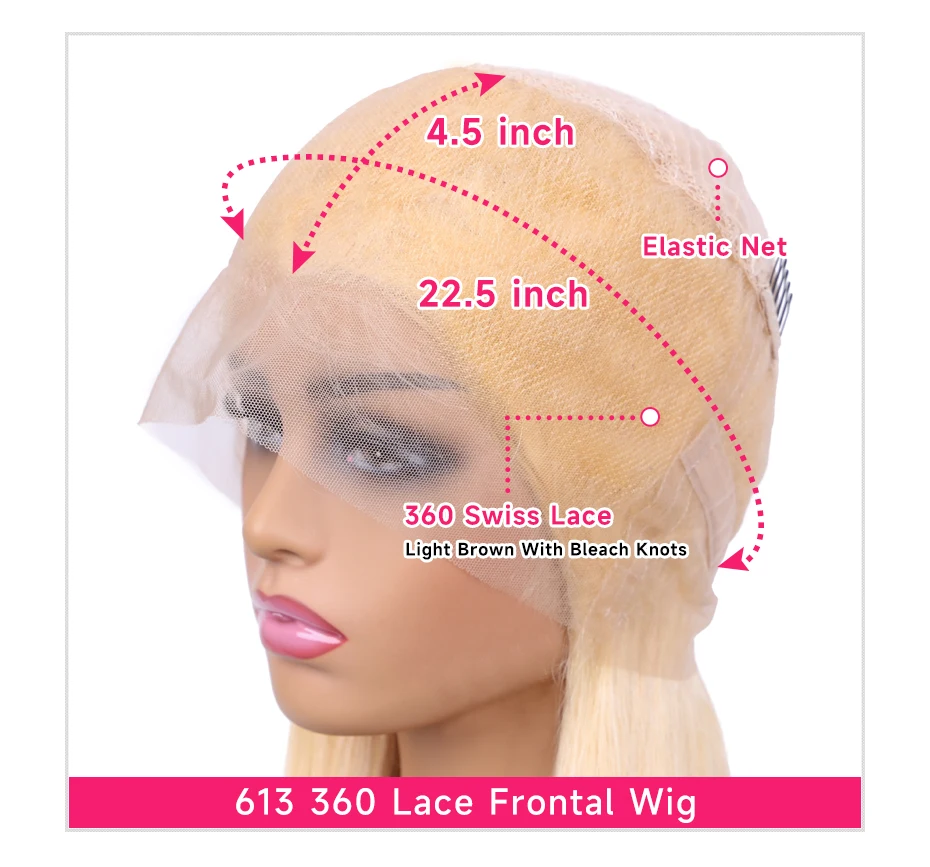 360 Lace Frontal Wig 613 Blonde 13x4 13x6 Body Wave Lace Front Wig Preplucked Brazilian Lace Front Human Hair Wigs 30 32 46 Inch