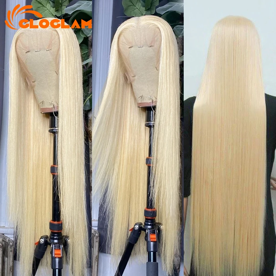 Straight 250 Density 13x4 13x6 360 Lace Front Wig Human Hair Pre Plucked Remy Brazilian Blonde 613 Lace Frontal Wigs 36 38 Inch