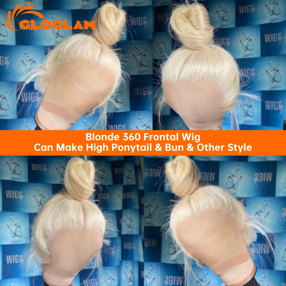 Straight 250 Density 13x4 13x6 360 Lace Front Wig Human Hair Pre Plucked Remy Brazilian Blonde 613 Lace Frontal Wigs 36 38 Inch