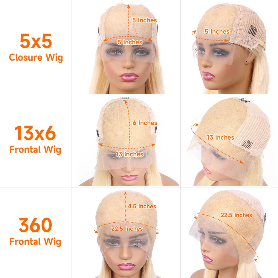 Straight 250 Density 13x4 13x6 360 Lace Front Wig Human Hair Pre Plucked Remy Brazilian Blonde 613 Lace Frontal Wigs 36 38 Inch