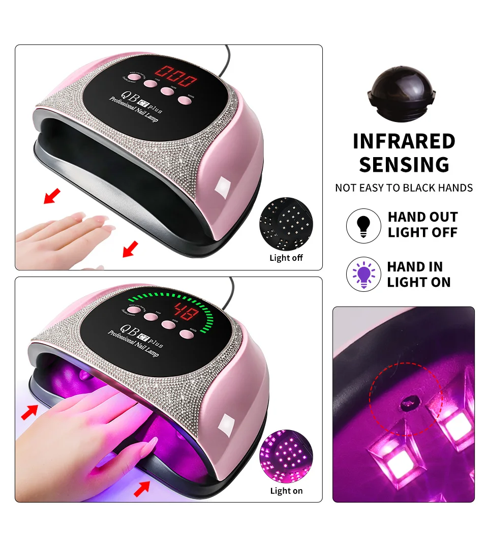 Professional UV/LED Nail Lamp 57 LEDS Quick Drying Gel Polish Curing Light With LCD Display Manicure Equipment for Acrylic Gel