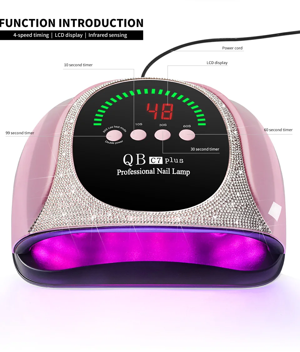 Professional UV/LED Nail Lamp 57 LEDS Quick Drying Gel Polish Curing Light With LCD Display Manicure Equipment for Acrylic Gel
