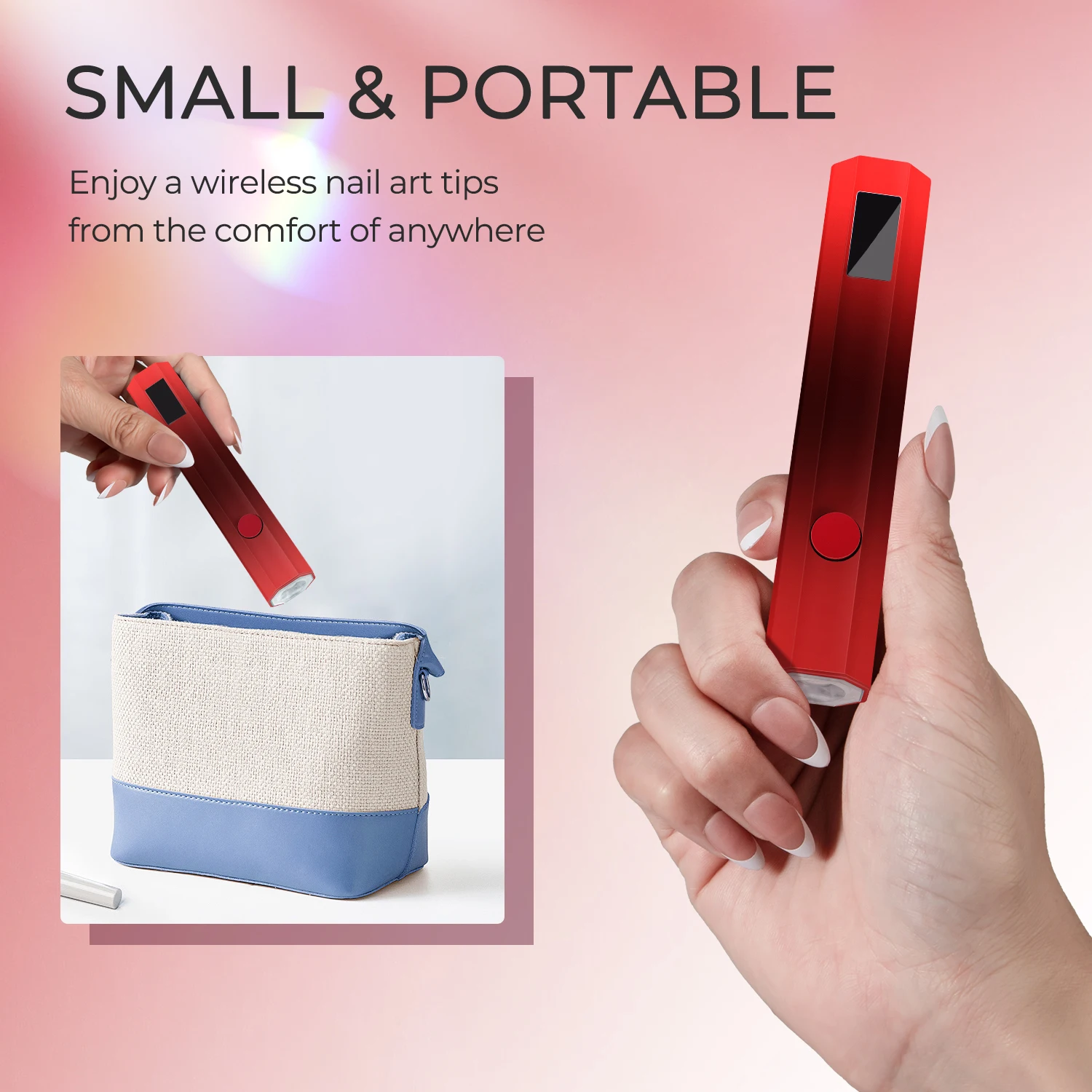 Mini UV Light Cure Nails Lamp for Gel Nails LED Nail Lamp for Gel Polish Manicure USB Rechargeabl Nail Dryer for Fast Curing