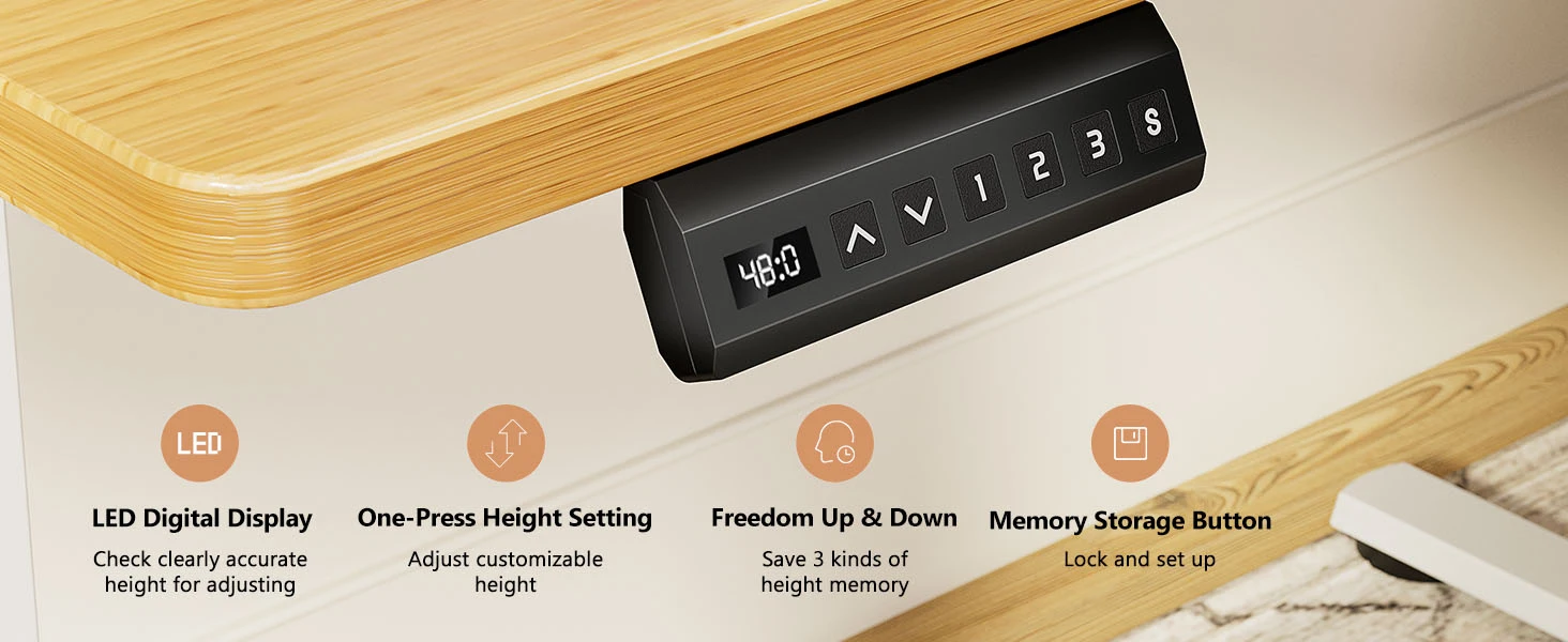 JHK Electric Standing Desk Height Adjustable 40x24 Inch Stand Up Sit Stand Computer Desk Workstation Ergonomic Work Table