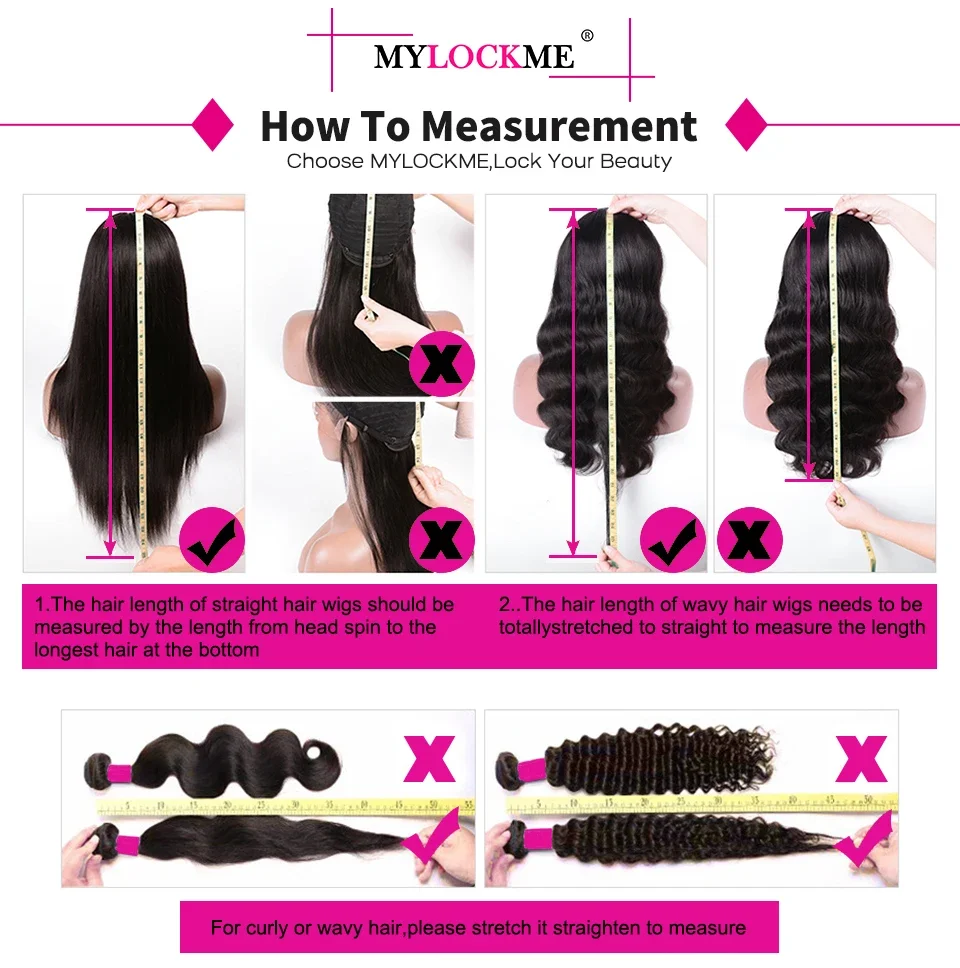 180% Bone Straight Glueless Wig Lace Closure Human Hair Wig Ready To Wear 6x4 5x5 Lace Closure Wig Pre Plucked MYLOCKME