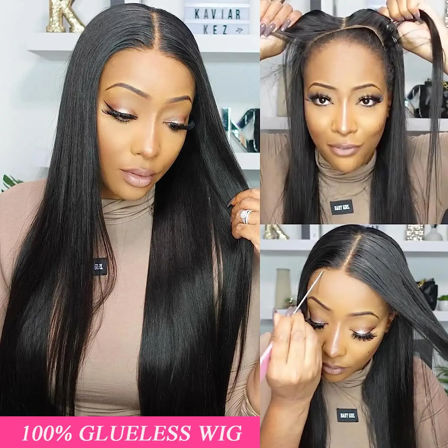 180% Bone Straight Glueless Wig Lace Closure Human Hair Wig Ready To Wear 6x4 5x5 Lace Closure Wig Pre Plucked MYLOCKME