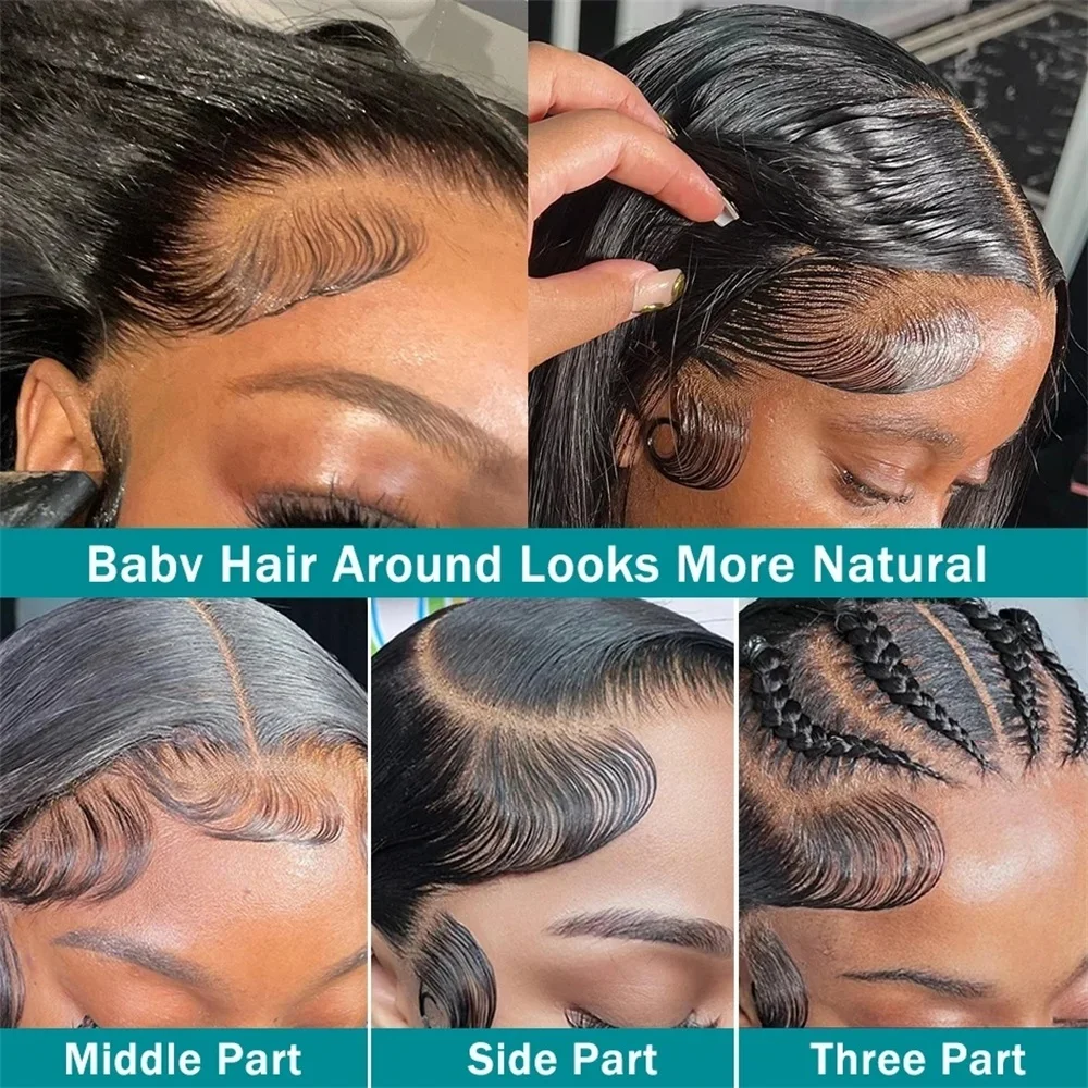 180% Bone Straight Glueless Wig Lace Closure Human Hair Wig Ready To Wear 6x4 5x5 Lace Closure Wig Pre Plucked MYLOCKME