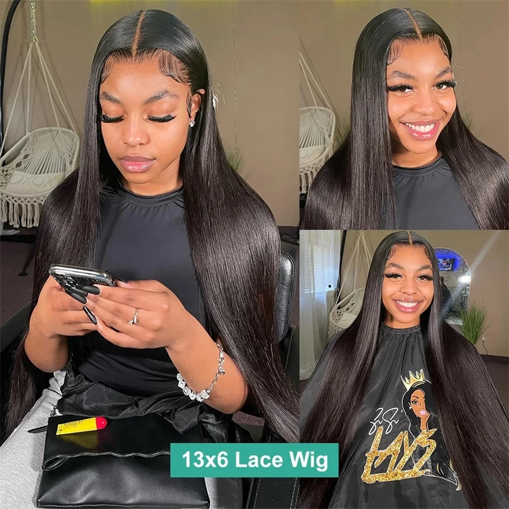 180% Bone Straight Glueless Wig Lace Closure Human Hair Wig Ready To Wear 6x4 5x5 Lace Closure Wig Pre Plucked MYLOCKME