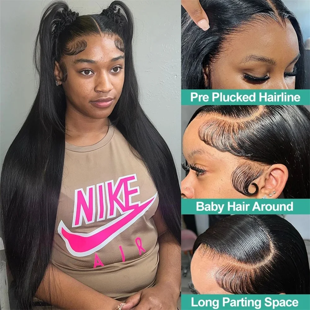 180% Bone Straight Glueless Wig Lace Closure Human Hair Wig Ready To Wear 6x4 5x5 Lace Closure Wig Pre Plucked MYLOCKME